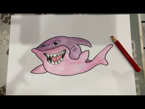 Color the picture of a fierce shark