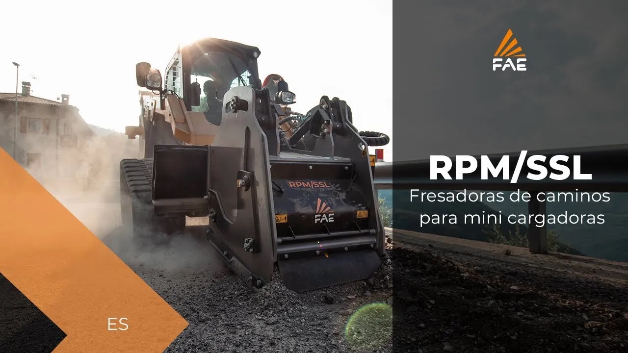 Video - FAE RPM/SSL - Fresadora para carreteras de asfalto o cemento para mini cargadoras de 75 a 135 CV