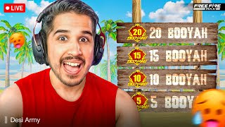 20 BOOYAH STREAK IN FREE FIRE LIVE GRANDMASTER LOBBY
