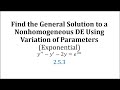 Variation of Parameters in Differential Equations