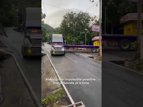 When the turn says 'impossible,' a trucker says 'watch this!'
