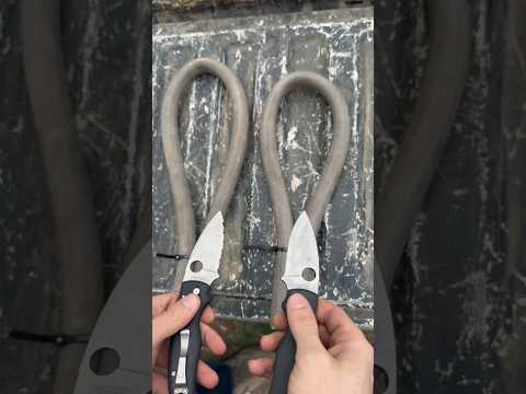 PLAIN EDGE & SERRATED VS Garden hose #subscribe #entertainment #viral #viral #edc #usa #tools #vs