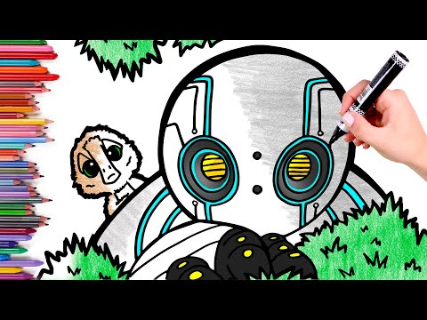 Colorea a ROZ de la película ROBOT SALVAJE 🤖🌈🦆 Dibujos para niños