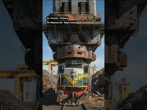 Gigantic Metal Press Crushing Pakistani Train #train #railway #shorts #locomotive