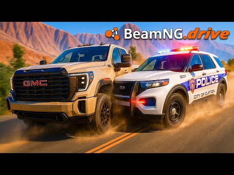 ¡Policía VS BANDIDOS Termina EN CHOQUE! | BeamNG Drive