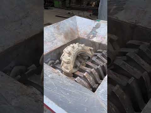 #shredding waste #car #tires for recycling with #shreddermachine #tireshreddermachine  #motorcycle