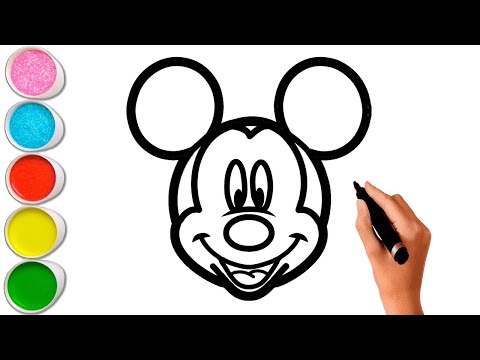 Vẽ và tô màu chuột mickey đơn giản xinh đẹp / Mickey Mouse drawing and coloring for Kids