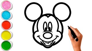 Vẽ và tô màu chuột mickey đơn giản xinh đẹp / Mickey Mouse drawing and coloring for Kids