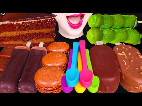 ASMR Chocolate Spoon Ice Cream 초콜릿 숟가락 아이스크림 먹방 Mukbang, Eating