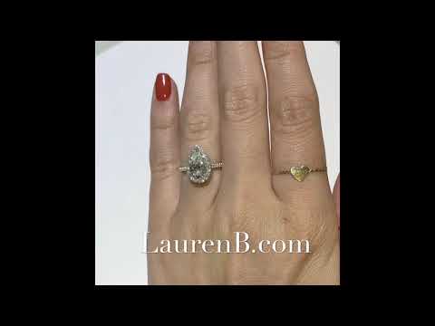 1.62 ct Pear Shape Diamond Double Edge Halo Ring