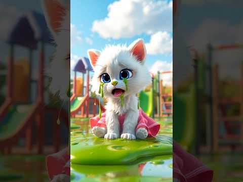 🤮🍦 Kitten vomits uncontrollably after eating poisoned icecream  💥#ai #story #catshorts#aicat