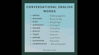 Conversational Words for Daily Use | English-Tagalog Translation
