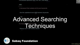 Advanced searcing techniques
