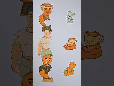 Italian Brainrot Young Father x Baby Paper Matching Puzzle #trending #italianbrainrot #vira