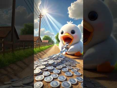 Duck comes to the village and gives silver #duck #coin