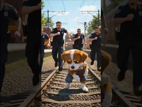 The Poor Puppy Saves Everyone from a Train Accident #shorts