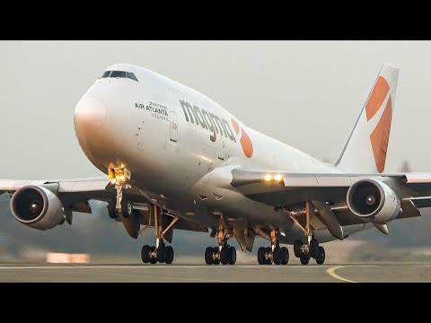 BOEING 747 SMOKEY ENGINE START UP + B747 SUNSET DEPARTURE (4K)