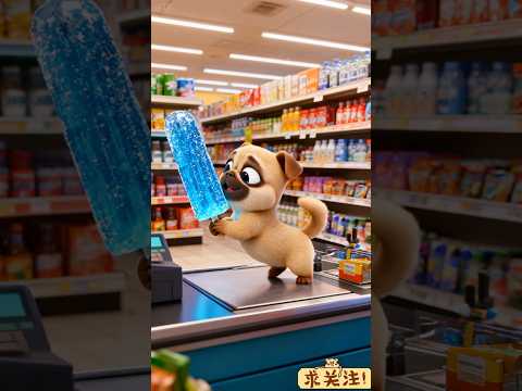 [Pug's Heartwarming Plan! Bought a Giant Popsicle and Shared It with Everyone❤️🐶] #funny #cute