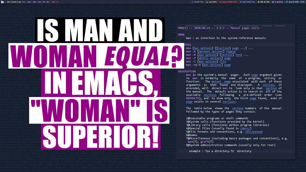 Man Pages Got Your Panties In A Twist? Use Woman Instead! DistroTube