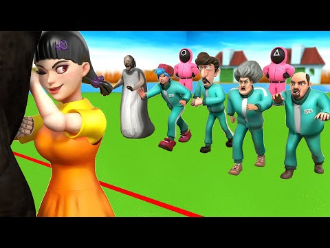 Scary Teacher 3D vs Squid Game Frozen in Red Light Green Light Race Challenge 5 Times