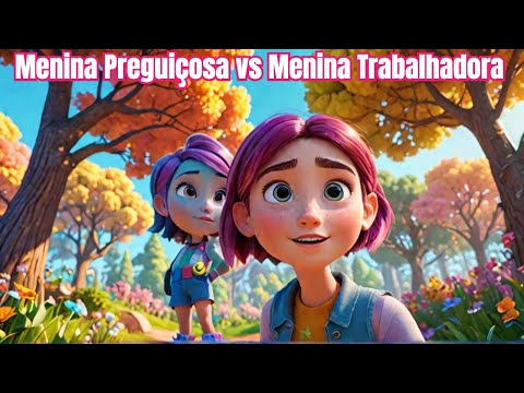 Menina Preguiço VS Menina Trabalhadora | 5 Contos |Desenho Animado @OsAmiguinhosContoseHistorinhas