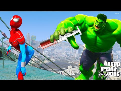 HULK APLICOU UMA INJEÇÃO NA NAMORADA DO HOMEM ARANHA no GTA 5