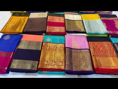 #Chickpet Bangalore Wholesale Pure Kanjivaram Handloom Silk Sarees single piece courier available