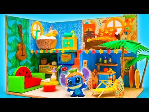 Building a Mini House for Stitch 🌊💙🏡 Cardboard DIY Fun