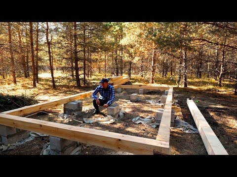 I'm building a big FRAME HOUSE Alone in the forest, bones of a roe deer, Ep. 2