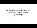 Understanding Graph Intercepts in a Driving Scenario