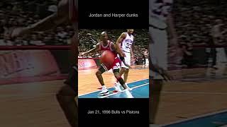 Michael Jordan and Ron Harper dunks