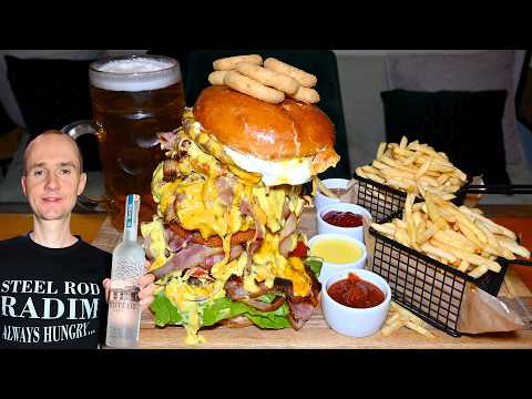 Win A Bottle Of Vodka For Finishing The "DEMON" BURGER CHALLENGE In Poland!!