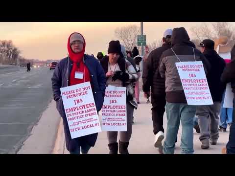 YouTube video thumbnail: JBS Workers Launch First US Meatpacking Strike in 40 Years