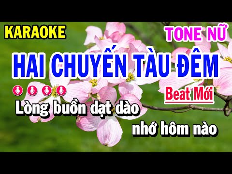 Karaoke Hai Chuyến Tàu Đêm | Nhạc Sống Tone Nữ | Huỳnh Anh