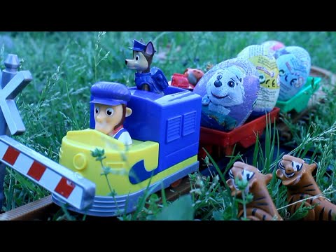 PATRULLA CANINA y el TREN de los HUEVOS SORPRESA GIGANTES! Paw patrol Patrulla de cachorros UNBOXING