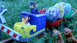 PATRULLA CANINA y el TREN de los HUEVOS SORPRESA GIGANTES! Paw patrol Patrulla de cachorros UNBOXING