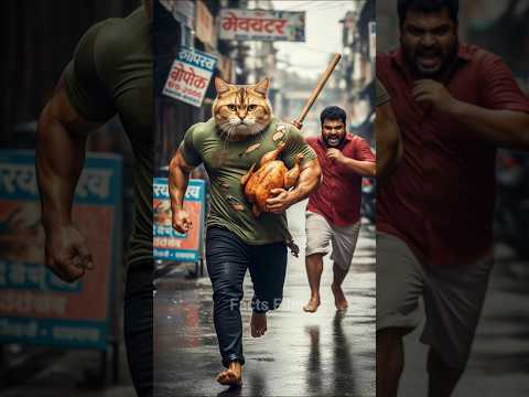 অসহায় বিড়ালটি তার ছেলের জন্য মুরগির রোস্ট চুরি করলো #ai #cat #chicken #story