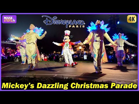 Mickey’s Dazzling Christmas Parade at Disneyland Paris w/Central Plaza Show Stop - Nighttime 2024