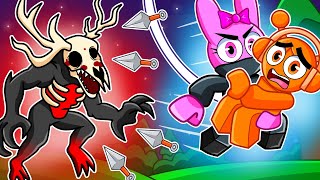 Jugando con la NUEVA CLASE NINJA en Sobrevive 99 Noches en el Bosque! (sprunki)
