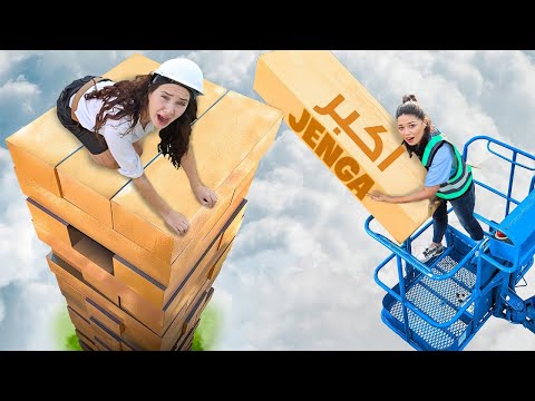 اكبر لعبة Jenga بالعاالم 😱 ب ارتفااع 8 امتاار