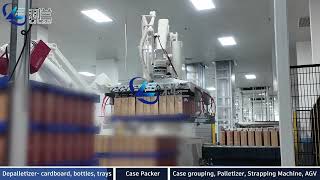Lilan Bottle Packing Line‑Depalletizer, Case Packer & Palletizer