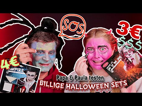 Paula & Papa testen Halloween Sets - 2024 🤫 3€ HALLOWEEN MAKEUP?! 💀💰