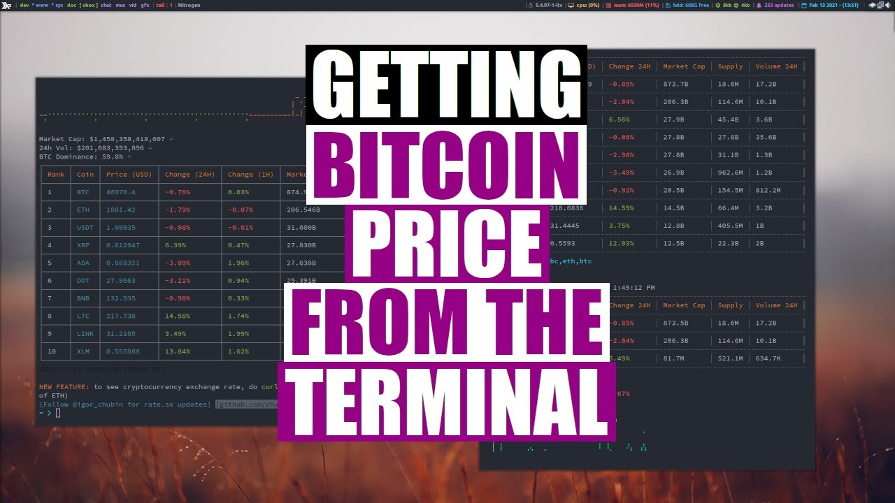 Crypto Currency Rates From The Command Line DistroTube