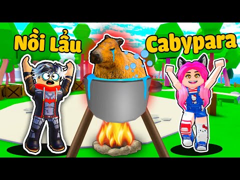 MỀU THỬ THÁCH LÀM NỒI LẨU CAPYBARA SIÊU TO KHỔNG LỒ TRONG ROBLOX*REDHOOD 24H NUÔI THÚ CƯNG CAPYBARA