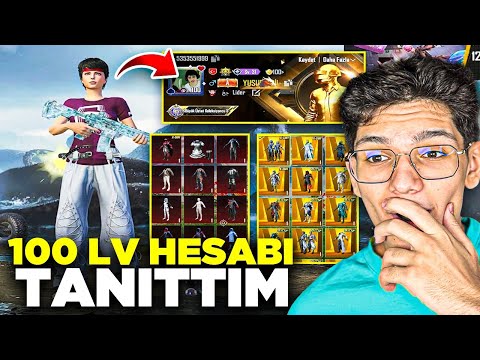 YENİ 100 SEVİYE HESABI TANITTIM! ÇOK İYİ - PUBG MOBİLE