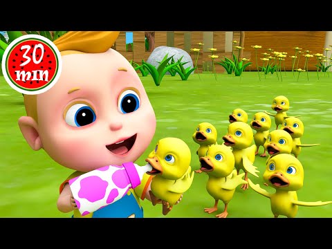 Five Little Ducks Jumping On the Farm (Old MacDonalds) | Nursery Rhymes & Kids Songs