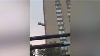 YouTube video thumbnail: Workers Escape Harrowing Scaffolding Collapse at Maryland High-Rise