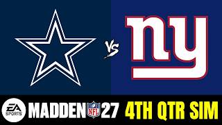 Cowboys vs Giants - 9-13 4TH QUARTER (SIM Madden 27)