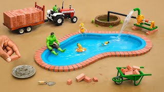 Mini Bricks Swimming Pool Construction Science Project @sanocreator 