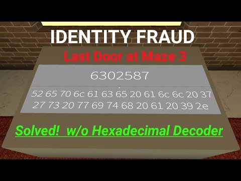 Identity Fraud Roblox Hex Code 07 2021 - code for maze 3 in roblox identity theft